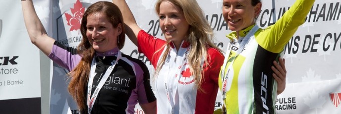 On the podium with Emily and Amanda - stoked about my silver medal at Hardwood. Photo: Mark Lazarski/lazarskiphoto.com