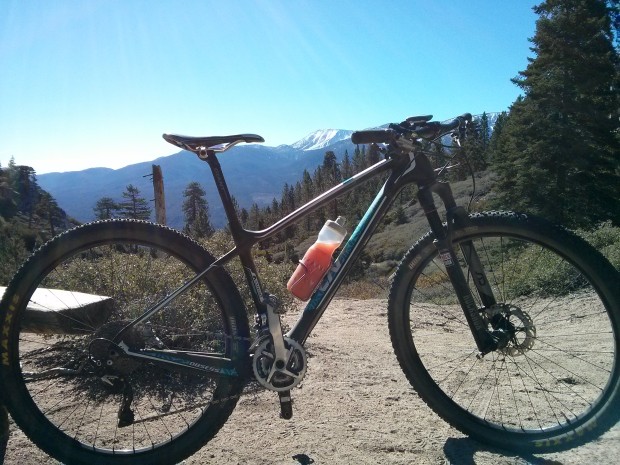 My Obsess enjoying the view from one of the many fun MTB trails (Skyline, I believe) in Big Bear Lake.